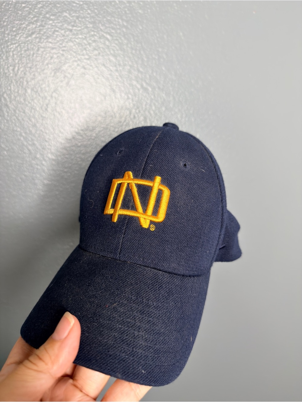 ND Norte Dame Zephyr Navy Baseball Cap with Gold Embroidered Logo